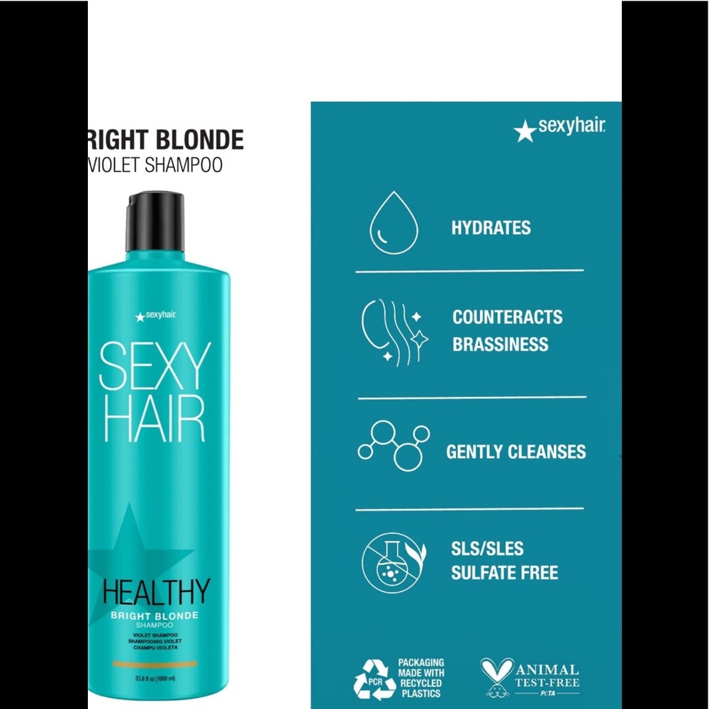 Sexy Hair Concepts Healthy Sexy Hair Healthy Bright Blonde Violet Shampoo 1000ml - Picture 2 of 10